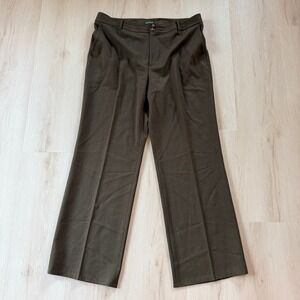 VTG! Lauren Ralph Lauren‎ Wool Blend Pleated Pants Brown Size 16 Trousers Preppy